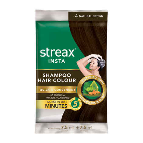 Buy Streax Insta Shampoo Hair Colour - Natural Brown (15 ml) - Purplle