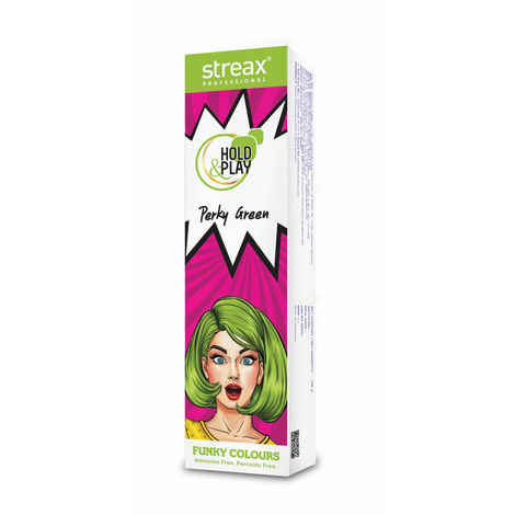 Buy Streax Professional Hold & Play Funky Colours - Perky Green (100 g) - Purplle