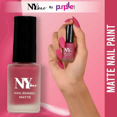 Buy NY Bae Matte Nail Enamel - Macaroon 10 (6 ml) (6 ml) | Berry Pink | Rich Pigment | Chip-proof | Long lasting | Full Coverage | Cruelty Free - Purplle