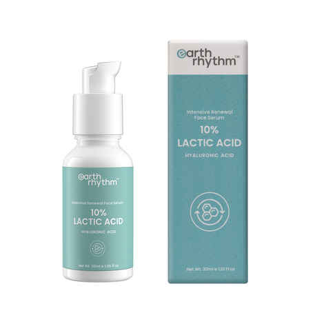 Buy Earth Rhythm 10% Lactic Acid - Intensive Renewal Serum Hyaluronic Acid | Gentle Exfoliation, Control Sebum, Evens out skin | for All Skin Types | Men & Women - 30 ML - Purplle