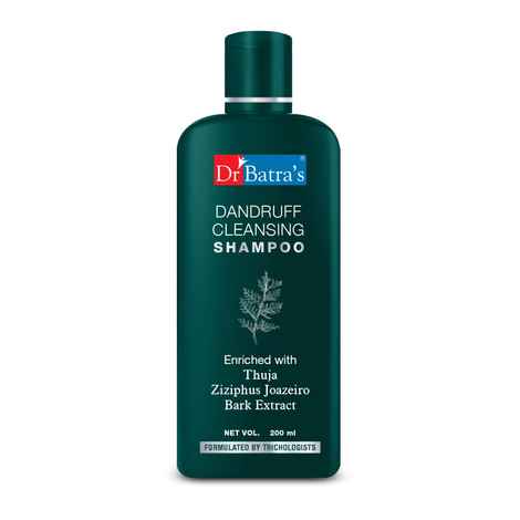 Buy Dr Batra’s Dandruff Cleansing Shampoo. Cleanses Scalp. Removes visible dandruff flakes. Contains natural Thuja, Ziziphus Jaozeiro extracts. Suitable for men, women. 200 ml - Purplle