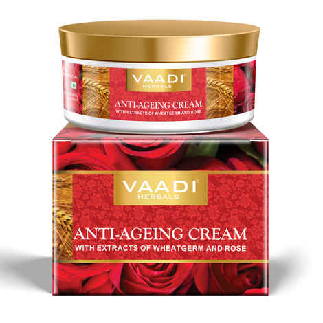 Buy Vaadi Herbals Anti Ageing Cream With Extracts Of Almonds, Wheatgerm And Rose (150 gm) - Purplle