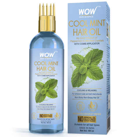 Buy WOW Skin Science Cool Mint Hair Oil - with Comb Applicator - 100mL - Purplle