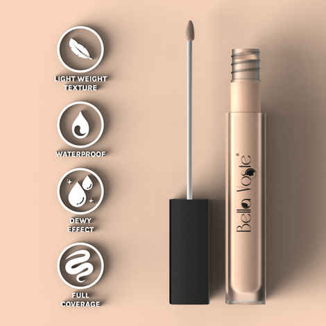 Bella Voste I HI-DEFINITION LIQUID CONCEALER I Light Weight with Full Coverage I Easily Blendable Concealer for face makeup with Matte finish I Water-Proof & Water-Resistant I Cruelty Free I SHADE LC-01 - 4 ml