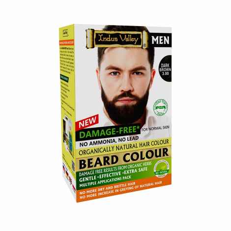 Indus Valley Damage free Men Beard Dark Brown Hair Color - No Ammonia, No Lead , Dark Brown (78 ml)