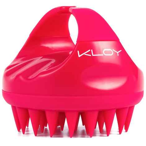 KLOY Hair Scalp Massager Shampoo Brush with Soft Silicone Bristles- Red 1 Pc