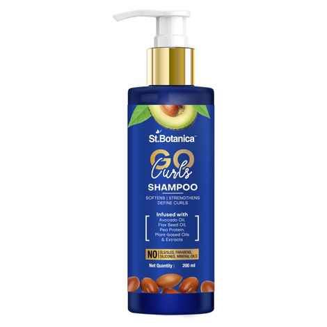 Buy St.Botanica GO Curls Hair Shampoo - With Avocado Oil, Flaxseed Oil, Pea Protein, No SLS / Sulphate, Paraben, Silicones, Colors, 200 ml - Purplle