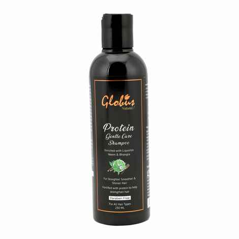 Buy Globus Naturals Protein Gentle Care Hair Growth Shampoo Enriched with Liquorice,Bhringraj,Neem,Chickpeas,& Aloe vera||Promotes Hair Growth & Strengthen Hair follicle |No Parabens|250 ml - Purplle