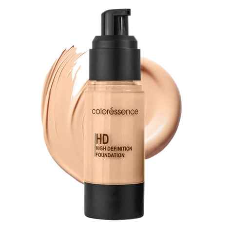 Buy COLORESSENCE HD Foundation, High Coverage Matte Finish Liquid Foundation to Cover Blemishes and Dark Spots 30 ml HDF -1 (Iced-Latte) - Purplle