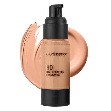 Buy COLORESSENCE HD Foundation, High Coverage Matte Finish Liquid Foundation to Cover Blemishes and Dark Spots 30 ml HDF-3 (Creme-Cappuccino) - Purplle