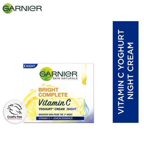Buy Garnier Bright Complete VITAMIN C YOGHURT Night Cream, 18 gm - Purplle