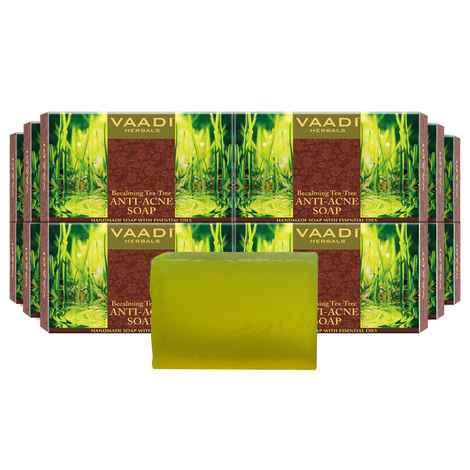 Buy Vaadi Herbals Pack of 12 Becalming Tea Tree Soap Anti-Acne therapy (12 x 75 g) - Purplle