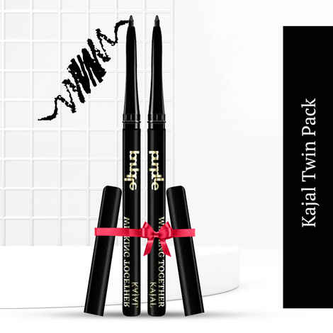 Buy Purplle Winking Together Kajal - Twin Pack  | Makeup Kit| Combo Offer| Transferproof| Intense Pigmentation - Purplle