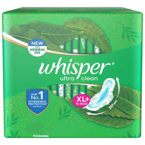 Buy Whisper Ultra Clean Wings Sanitary Pads XL Plus- 15 Pads - Purplle