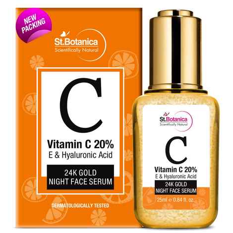 Buy St.Botanica Vitamin C 20% + E & Hyaluronic Acid 24k Gold Night Face Serum (25 ml) - Purplle