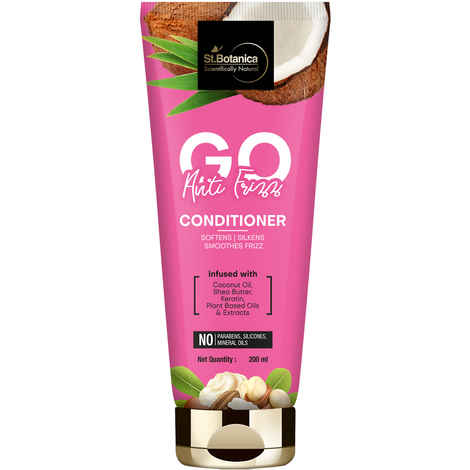 Buy St.Botanica GO Anti-Frizz Hair Conditioner - With Coconut Oil, Shea Butter, Keratin, No SLS / Sulphate, Paraben, Silicones, Colors, 200 ml - Purplle