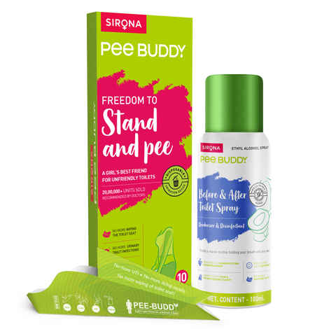 Buy PeeBuddy Before and After Toilet Hygeine Combo Combo of 2 - Purplle