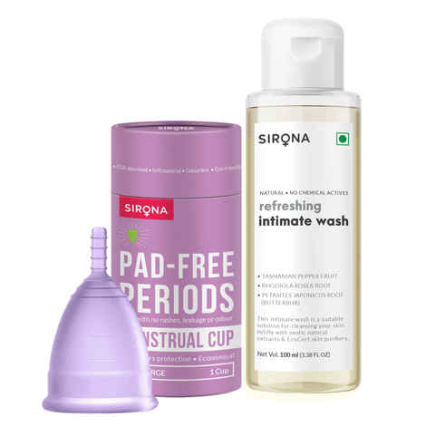 Buy Sirona Mestrual cup Large with mestrual cup wash 2 Pcs - Purplle