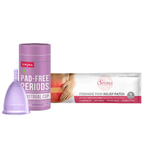 Sirona Menstrual cup Large with pain relief patches 2 Pcs