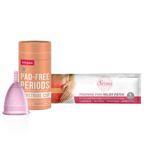 Sirona Menstrual cup Medium with pain relief patches 2 Pcs