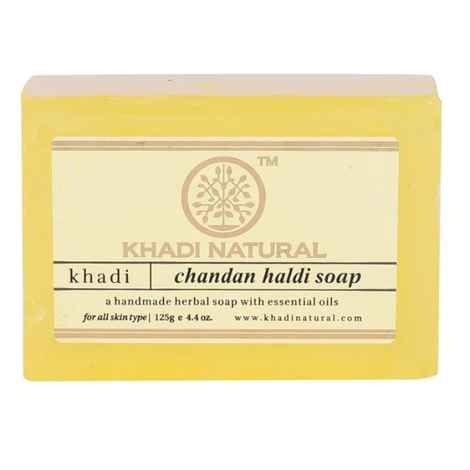 Buy Khadi Natural Ayurvedic Chandan Haldi Soap (125 g) - Purplle