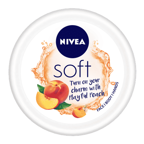 Buy NIVEA Soft Light Moisturizer Cream, Playful Peach, with Vitamin E & Jojoba Oil for Face, Hands and Body (100 ml) - Purplle
