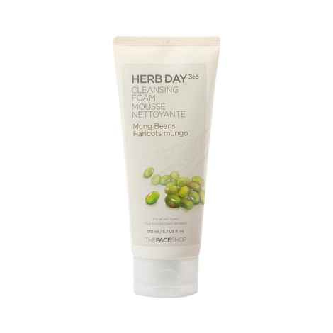 Buy The Face Shop Herb Day 365 Mungbean & Mugwort Face Wash For Pore Cleansing & Blackhead Removal - Purplle