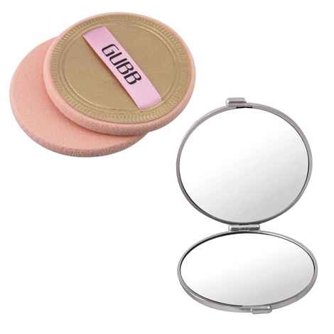 Buy GUBB Powder Puff & Compact Mirror For Makeup - Purplle