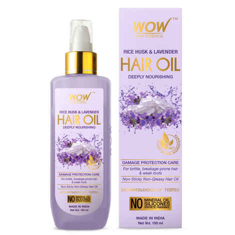 Buy WOW Skin Science Rice Hair Oil For Non Sticky & Non Greasy/Frizzy/Dry Hair - With Rice Husk & Lavender Oil - 150 ml - Purplle