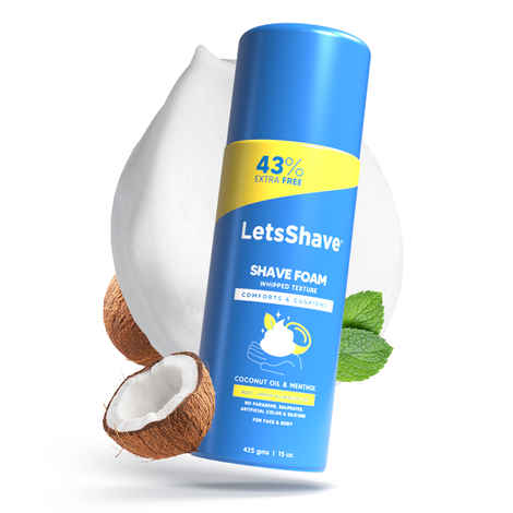 Buy LetsShave Shave Foam - Coconut Oil Enriched (425 gm) - Purplle