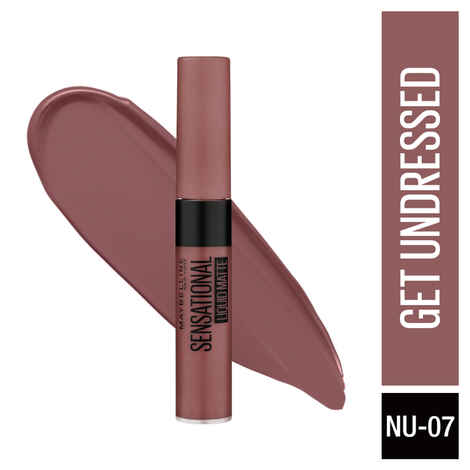 Maybelline New York Sensational Liquid Matte Lipstick NU07 Get Undressed (7 ml)