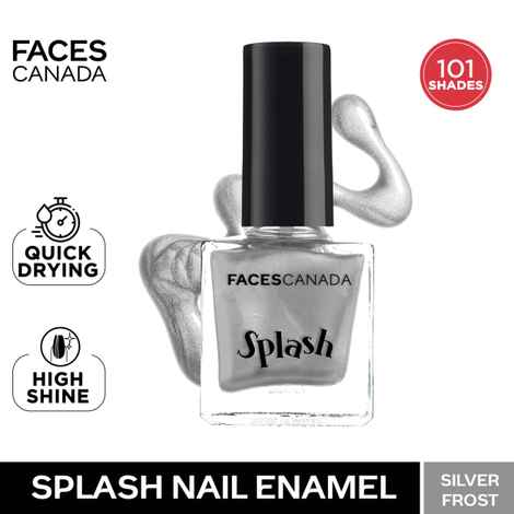 Buy FACES CANADA Ultime Pro Splash Nail Enamel - Silver Frost 61 (8ml) | Quick Drying | Glossy Finish | Long Lasting | No Chip Formula | High Shine Nail Polish For Women | No Harmful Chemicals - Purplle