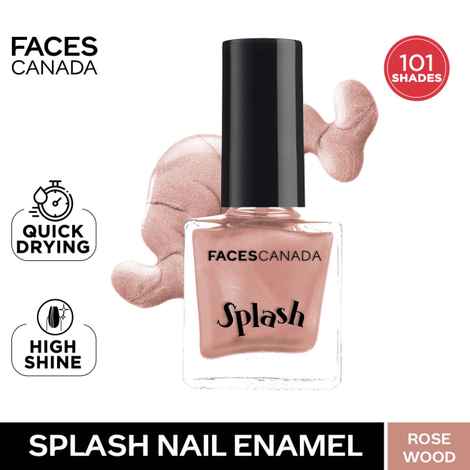 Buy Faces Canada Splash Nail Enamel | Fast Dry | High Shine | Long Lasting | No Chip Formula | No Harmful Chemicals | Shade - Rose wood 8ml - Purplle