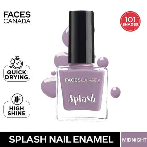Buy FACES CANADA Ultime Pro Splash Nail Enamel - Midnight 140 (8ml) | Quick Drying | Glossy Finish | Long Lasting | No Chip Formula | High Shine Nail Polish For Women | No Harmful Chemicals - Purplle