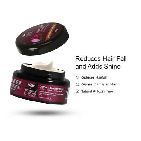 Buy Bombay Shaving Company Onion & Egg Hair Mask and Castor Hair Oil Combo For Men & Women (Set of 2) | Anti Hair Fall Hair Care Treatment 300 gm - Purplle