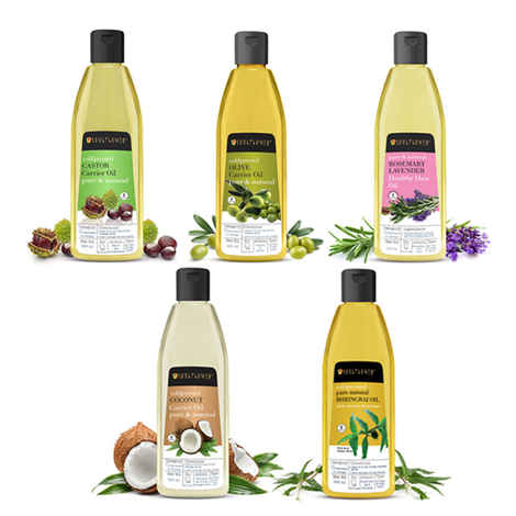 Buy Soulflower Extra Virgin Coconut Carrier Oil, Pure & Natural for Hair, Skin (Nariyal/Khopara) Combo 4 Pcs - Purplle
