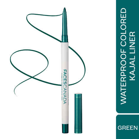 FACES CANADA Ultime Pro Twist Eye Kajal Liner - Green, 0.35 gm | High Impact Intense Color In 1 Stroke | 24HR Long Stay | Matte Finish | Soft Texture | Waterproof & Smudgeproof | Made With Carnauba Wax