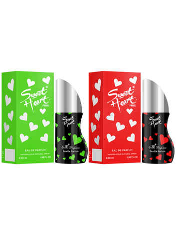 Buy Sweet Heart Green and Red Long Lasting Imported Eau De Perfume, 60ml Each (Pack of 2) - Purplle