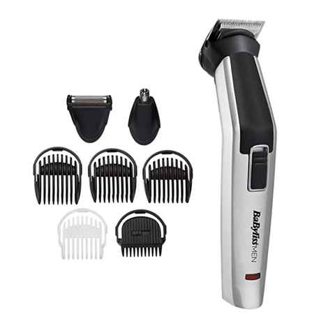 Buy BaByliss 8-In-1 Titanium Multi-Purpose Trimmer,60 minute Run Time,Titanium Blades. Rotary Nose/ Ear Head (Black & Grey) - 1 Pc - Purplle