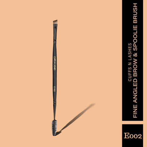 Cuffs N Lashes Makeup Brushes, E002 Fine Angled Brow Brush & Spoolie - 1 pc