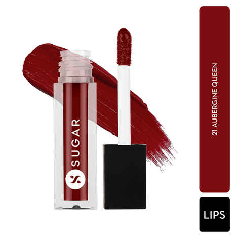 Buy SUGAR Cosmetics Smudge Me Not Liquid Lipsticks for Women | Transferproof & Waterproof | Lasts 12+ Hours | Matte Lipstick | 1.1ml - 21 Aubergine Queen - Purplle