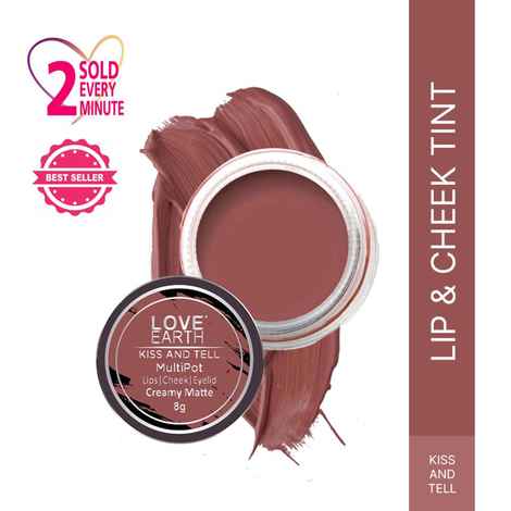 Buy Love Earth Lip Tint & Cheek Tint Multipot-Kiss And Tell With Jojoba Oils And Vitamin E For Lips, Eyelids & Cheeks - 8 gm - Purplle