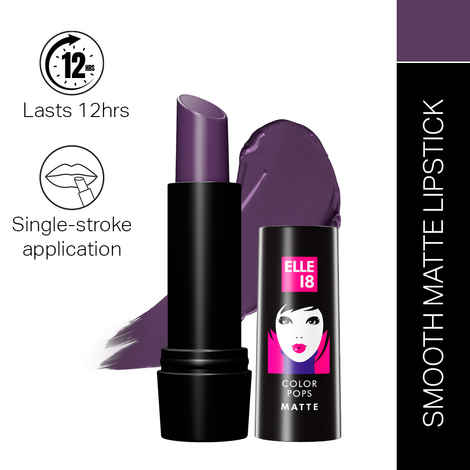 Buy Elle 18 Color Pop Matte Lip Color, W16, Soaked gmrape, 4.3 gm - Purplle