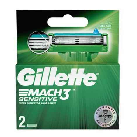 Buy Gillette Mach3 Sensitive 2 Cartridges - Pack of 2 - Purplle