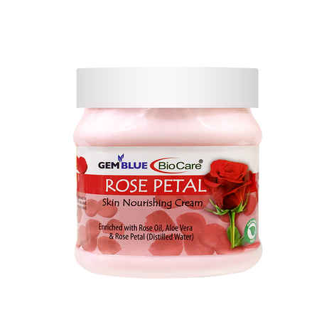 Buy Gemblue Biocare Rose Petal Skin Nourishing Cream Enriched with Rose Oil, Aloevera and Rose Petal, Suitable for All Skin types - 500ml - Purplle
