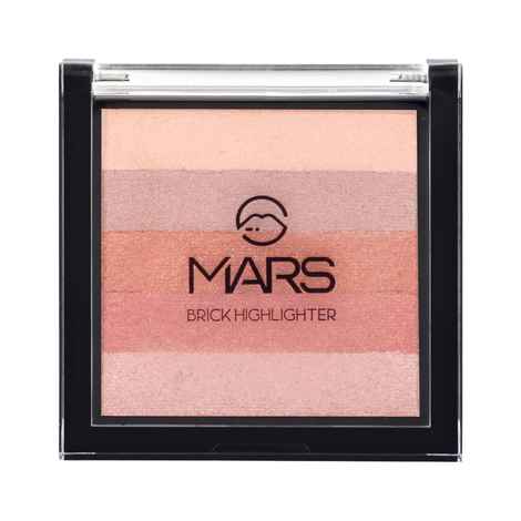 MARS 5 Shades in 1 Brick Highlighter Palette | Blush Topper for Face Makeup | Compact size (7.5 gm) (Shade-03)