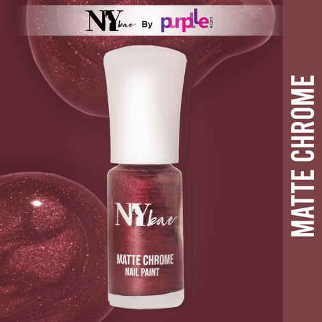 Buy NY Bae Matte Chrome Nail Paint - Berry Silk 02 (3 ml) | Maroon | Chrome Effect | Matte Finish | Intense Pigmentation | Chip Resistant | Travel Friendly | Vegan | Cruelty Free - Purplle