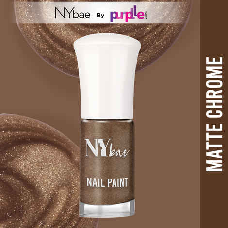 Buy NY Bae Matte Chrome Nail Paint - Gold Muslin 06 (3 ml) | Gold | Chrome Effect | Matte Finish | Intense Pigmentation | Chip Resistant | Travel Friendly | Vegan | Cruelty Free - Purplle