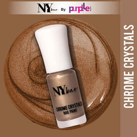 Buy NY Bae Chrome Crystals Nail Paint - Gold Monkstone 02 (3 ml) | Gold | Glossy Finish | Rich Pigment | Chip-proof | Full Coverage | Vegan - Purplle