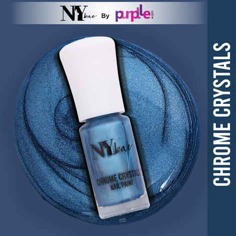 Buy NY Bae Chrome Crystals Nail Paint - Teal Topaz 09 (3 ml) | Blue | Glossy Finish | Rich Pigment | Chip-proof | Full Coverage | Vegan - Purplle